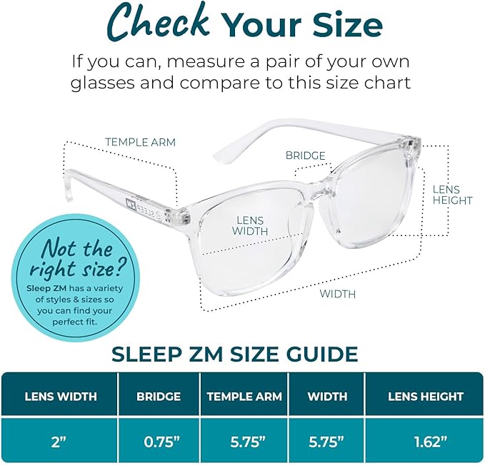 Sleep ZM Blue Light Blocking & Light Sensitivity Glasses - 8 Lens Types for Comfort, Relaxation, Sleep & Relief - 50+ Styles