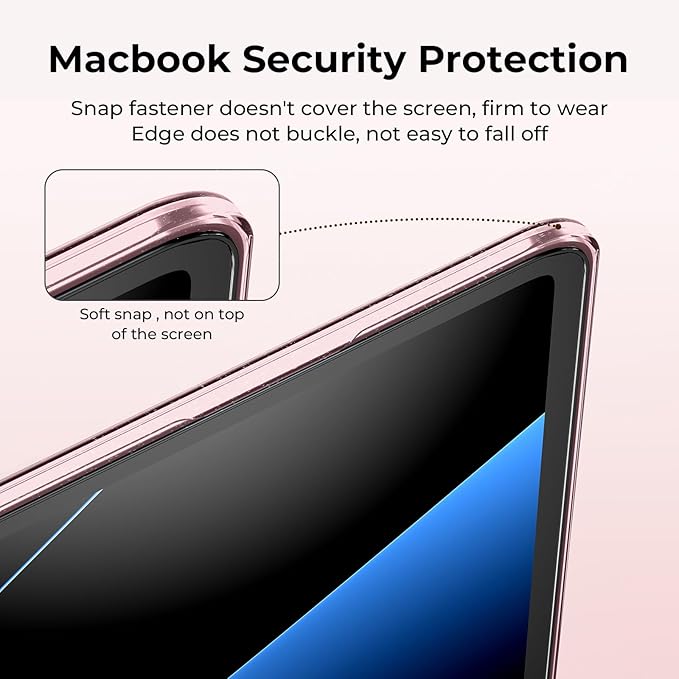 EooCoo Case Compatible with MacBook Air 13 inch M5 2026-2022 Release M4 M3 M2 A3449 A3240 A3113 A2681, Glitter Hard Shell&Keyboard Skin Cover&Screen Protector for Mac Air 13.6 inch, Sparkly Baby Pink