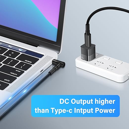 PNGKNYOCN 100W PD USB C to DC 5.5mm x 2.5mm Power Cord，90 Degree DC 5.5 x 2.5mm Male to USB Type C Male Power Charging Cable for PD Charger and PD Power Bank（1.8M）