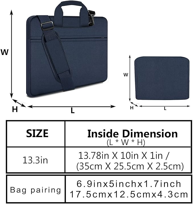 Hseok Laptop Shoulder Bag 13-14 inch Shockproof Water-Resistant HandBag with Small Case Compatible with MacBook Pro/Neo 14" M5/M4/M3/M2/M1, Mac Air/Pro 13.3", XPS 13/14, Most 13"-14" PC,Blue