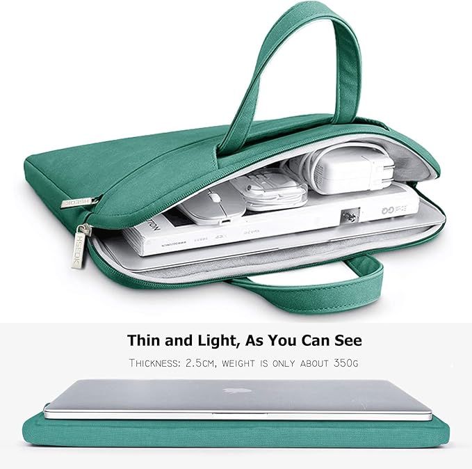 Hseok 17.3 Inch Laptop Shoulder Bag, Water-Resistant & Shockproof Protective Computer Case Compatible with 17.3 inch Dell Asus HP Lenovo Acer MSI Notebooks,Dark Green
