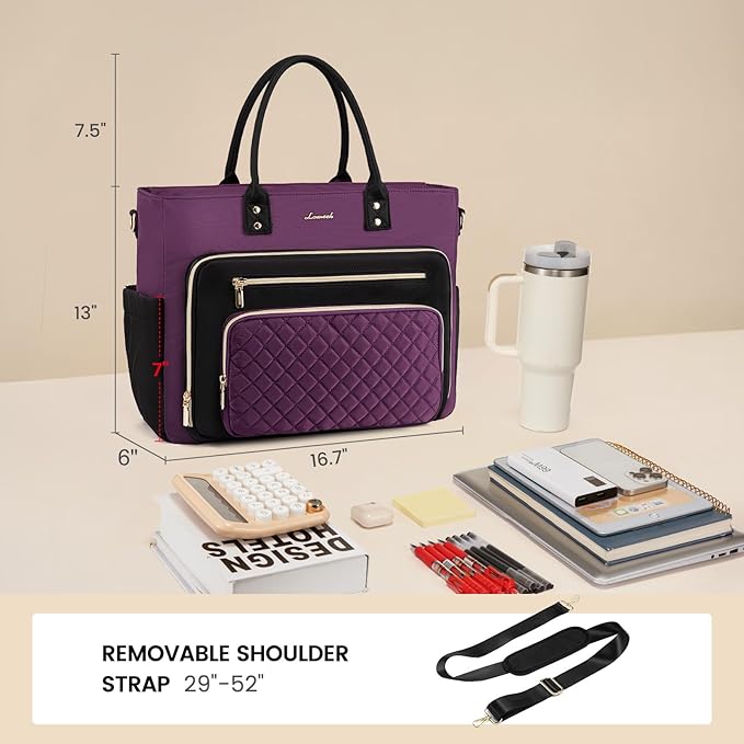 LOVEVOOK 15.6 Inch Teacher Tote Bag for Women Work, Laptop Bag Work Tote Bag Nurse Bags With Large Cup Holder, Professional Computer Briefcase Business Large Purses Handbag, Diaper Bag Mother Gift