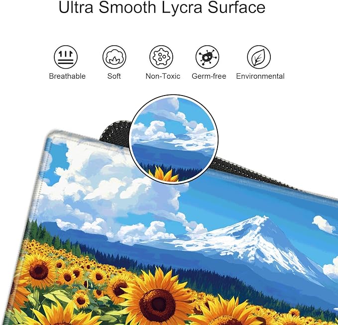 Large Mouse Pad 48x24 Desk Matt for Desktop Gaming Mousepad Sunflower Computer Mat 4XL Huge Desk Pad Oversized Giant Mouse Mat for Girl Women Office Work