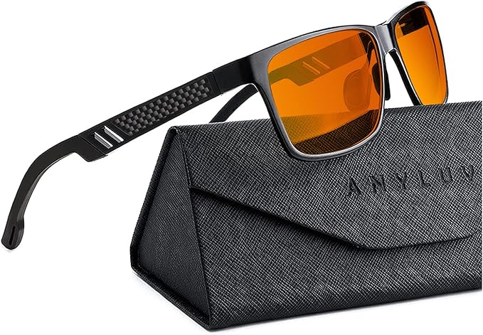 ANYLUV Blue Light Blocking Glasses Men Computer Gaming Glasses Lightweight Al-Mg Metal Anti Eyestrain Eye Protection