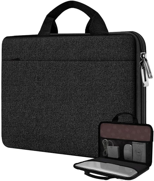 Hseok Laptop Case 13.3-14 inch Sleeve, TSA Computer Handbag Water-Resistant and Shockproof Bag Compatible with MacBook Pro/Neo 14", Mac Air/Pro 13.3" and 13"-14" Notebooks Chromebooks,Black