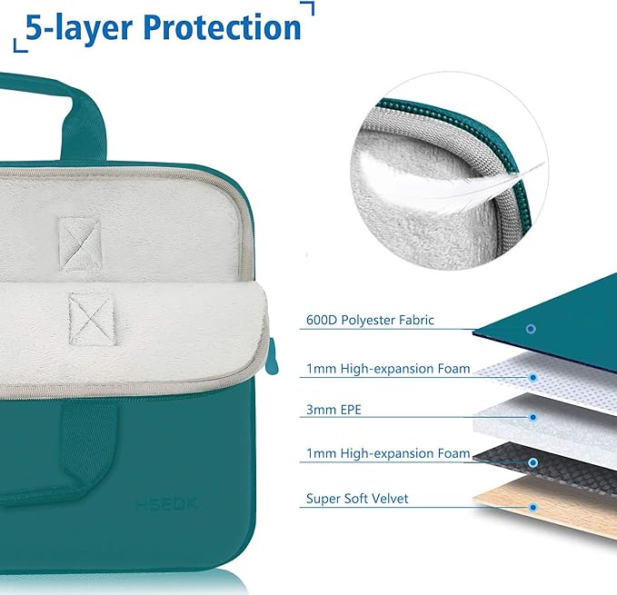 Hseok Laptop Sleeve 13.3-14 inch Case with Small Pouch, Neoprene Computer Bag Compatible with MacBook Neo/Pro 14 M5/M4/M3/M2/M1, Mac Air/Pro 13.3, XPS 14 and Most 13-14 inch Notebooks,D02E01