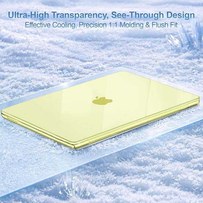 MOSISO Compatible with MacBook Neo Case 13 inch 2026 Release Model A3404 with A18 Pro Chip, Ultra-Thin Protective Crystal Hard Shell Case&Keyboard Cover&Screen Protector, Citrus