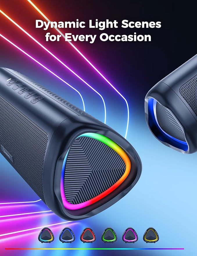 Bluetooth Speaker with HD Sound, Portable Wireless, IPX5 Waterproof, Up to 20H Playtime, TWS Pairing, BT5.3, for Home/Party/Outdoor/Beach, Electronic Gadgets, Birthday Gift (Navy)