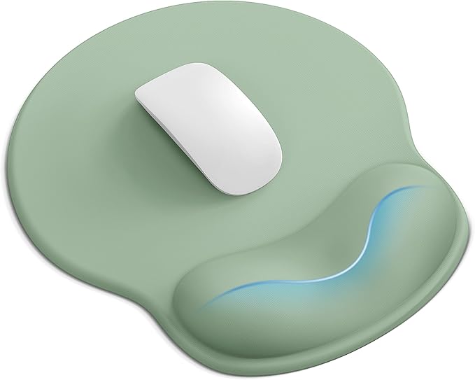 Mouse Pad with Wrist Rest, Ergonomic Mouse Pads for Desk, Office Non-Slip Mousepad with Gel Wrist Support(Sage Green, 10.6''L x 9''W)
