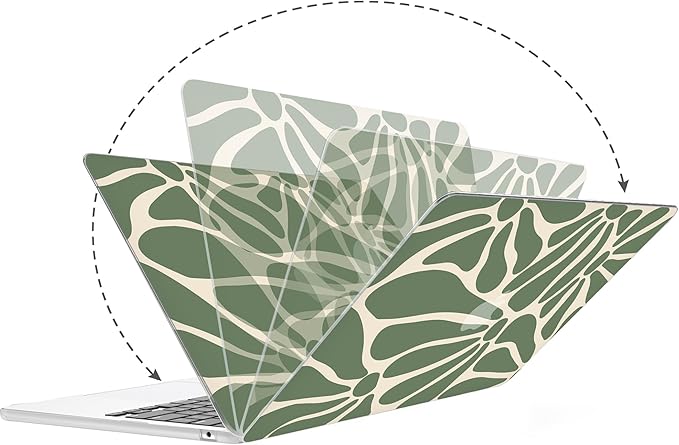 G JGOO Compatible with MacBook Air 13 inch Case 2026 2025-2022 M5 A3449 M4 A3240 M3 A3113 M2 A2681,Plastic Hard Shell for MacBook Air 13.6 inch Case+Keyboard Cover +Screen Protector, Abstract Flower