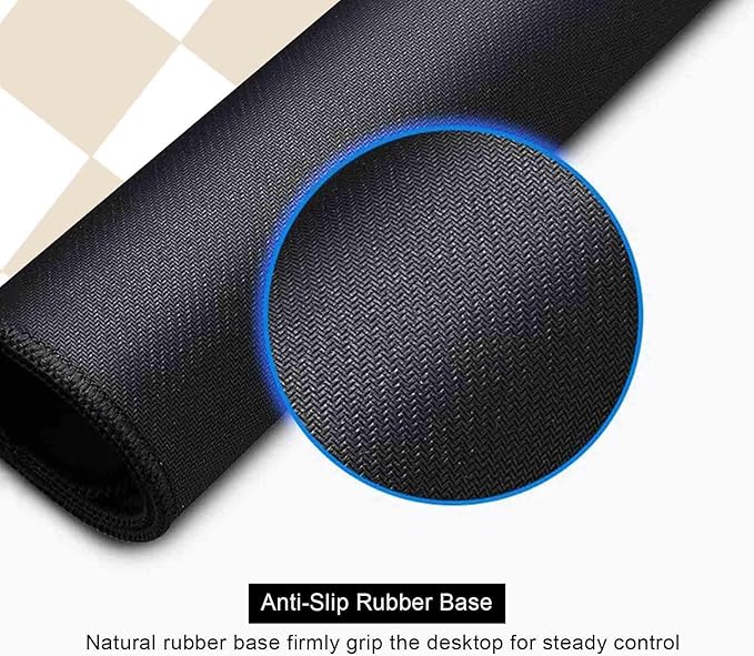 Beige Sand Checkered Desk Pad, Cute Aesthetic Retro Extra Large Mouse Pad for Kids Girls, Computer Mousepad Laptop Desk Mat, Writing Mat for Work Home, 31.5 X 11.8 in