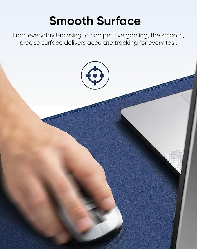 Waterproof Large Gaming Mouse Pad with Durable Stitched Edges, Non-Slip Rubber Base, Grainy Jacquard Mouse Mat Desk Pad for Home Office Gaming, 31.5''x11.8''x0.12'', Matte Gray