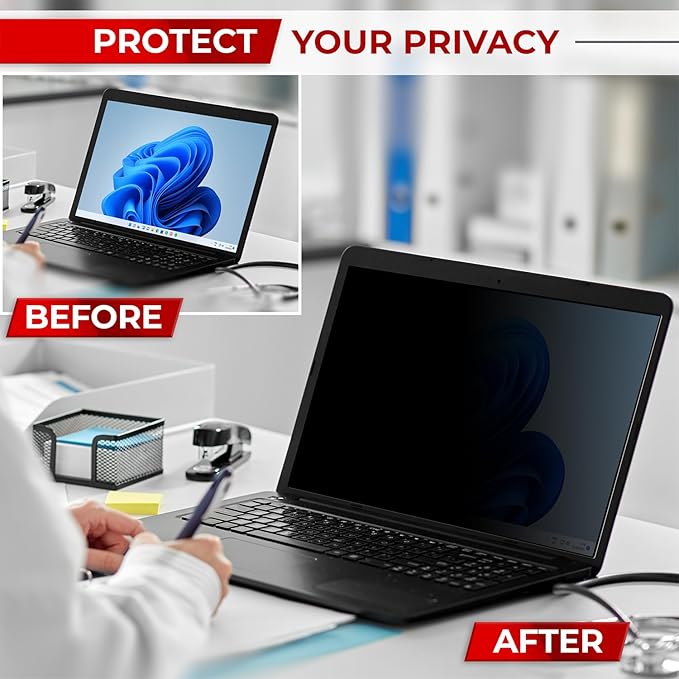 SightPro 14 Inch 16:9 Laptop Privacy Screen Filter - Privacy Shield and Anti-Glare Protector (Not Magnetic)