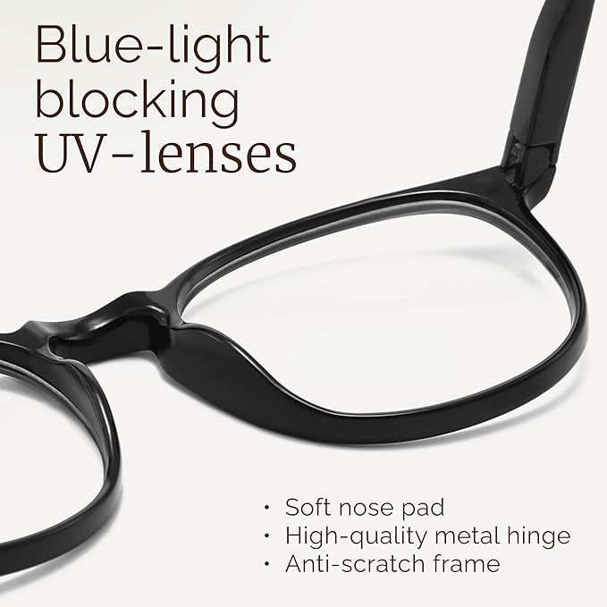 IBOANN Blue Light Glasses for Woman/Men, Fashion Blue Light Glasses Men, Fake Glasses Help Reduce Screen Fatigue