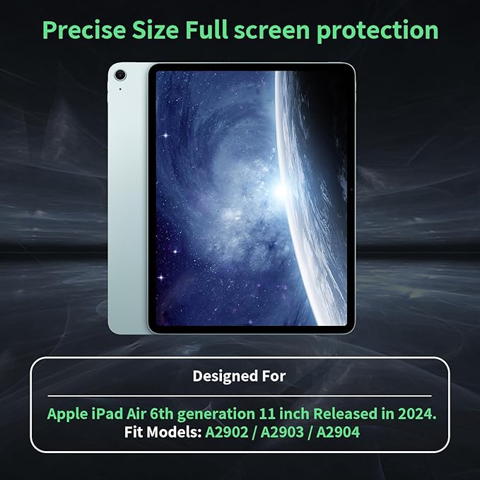 Privacy Screen Protector Compatible with iPad Air 11 M2/M3 (6/7th Generation,2024/2025), Anti-Glare Blue Light Film Anti-Spy Filter, Bubble-Free Shield Easy Install Guard Removable Cover