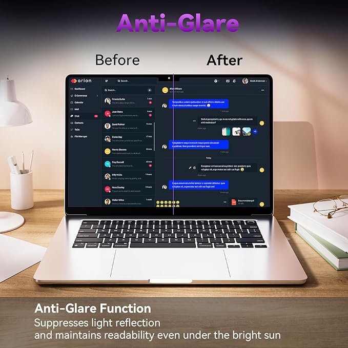 Mamol 2 Pack Anti Blue Light Screen Protector for MacBook Pro 16 Inch (2021-2026, M1, M2, M3, M4, M5), Eye Protection, Anti Glare