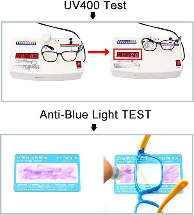Kids Blue Light Blocking Glasses 2 Pack, Anti Eyestrain & UV Protection, Computer Gaming TV Phone Glasses for Boys Girls Age 3-9 (Clear+Transparent Pink)