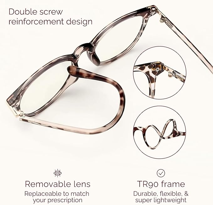 Gaoye Blue Light Blocking Glasses, Retro Round Eyewear Frame Anti Eyestrain Computer Glasses for Women Men (*Leopard)