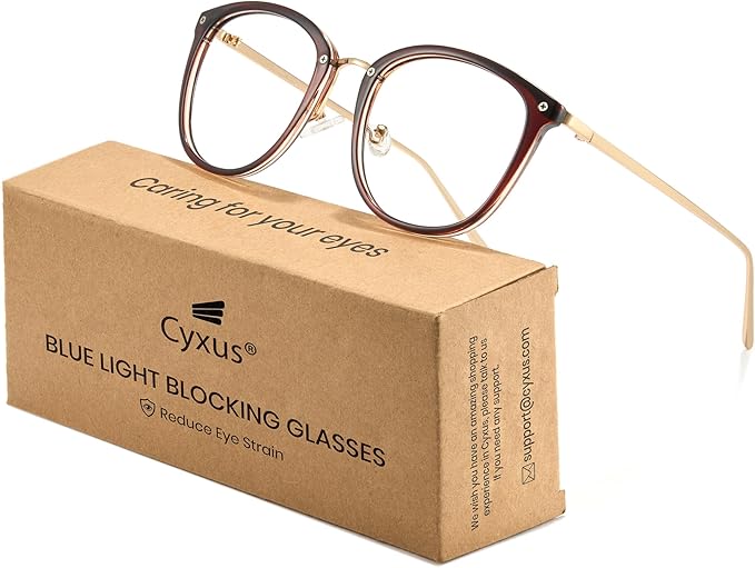 Cyxus Blue Light Glasses for Woman, Stylish Cat Eye Blue Light Blocking Computer Glasses for Working, Laptop and Screen Use