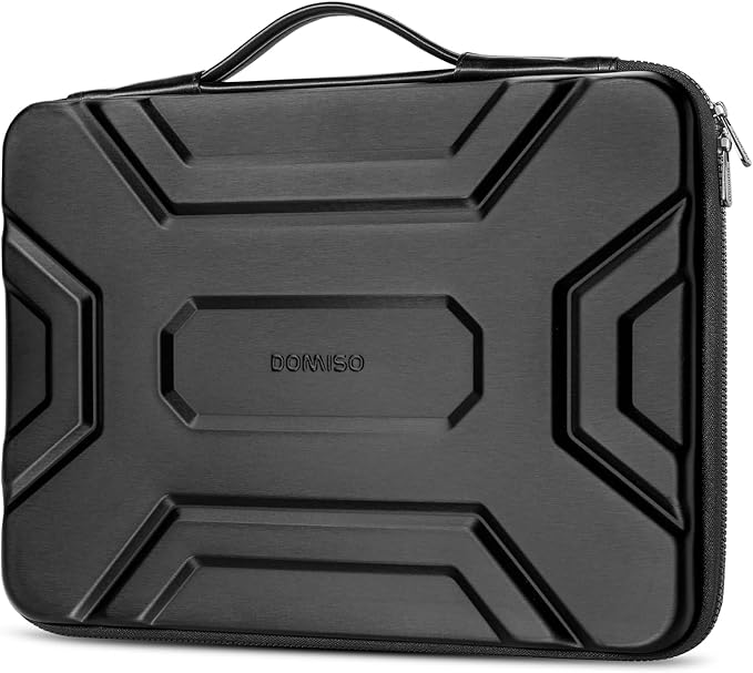 DOMISO 17 inch Laptop Sleeve with Handle, Shockproof and Waterproof EVA Protective Laptop case, Laptop Sleeves for 17.3" HP Dell Asus Laptop, Black