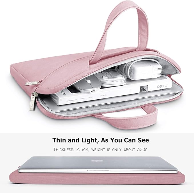 Hseok 17.3 Inch Laptop Shoulder Bag, Water-Resistant & Shockproof Protective Computer Case Compatible with 17.3 inch Dell Asus HP Lenovo Acer MSI Notebooks,Pink