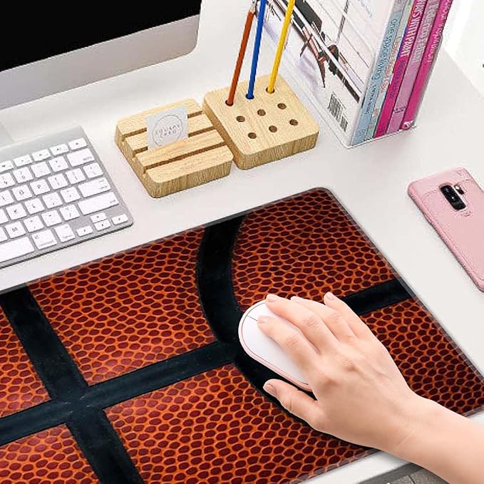 Basketball Large Gaming Mouse Pad Keyboard Desk Pad Extended Mouse Pad Gaming Office Decor, PC Laptop Mouse Pads Large (31.5x151.8 in) with Stitched Edges Non-Slip Base Mousepad XL