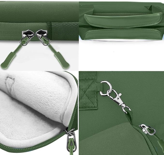 Hseok Laptop Sleeve 14 inch Case with Small Case, Compatible with MacBook Neo 14, MacBook Pro 14 M5/M4/M3/M2/M1, XPS 14 and Most 14 inch Notebooks, Neoprene Computer Handbag,Olive green