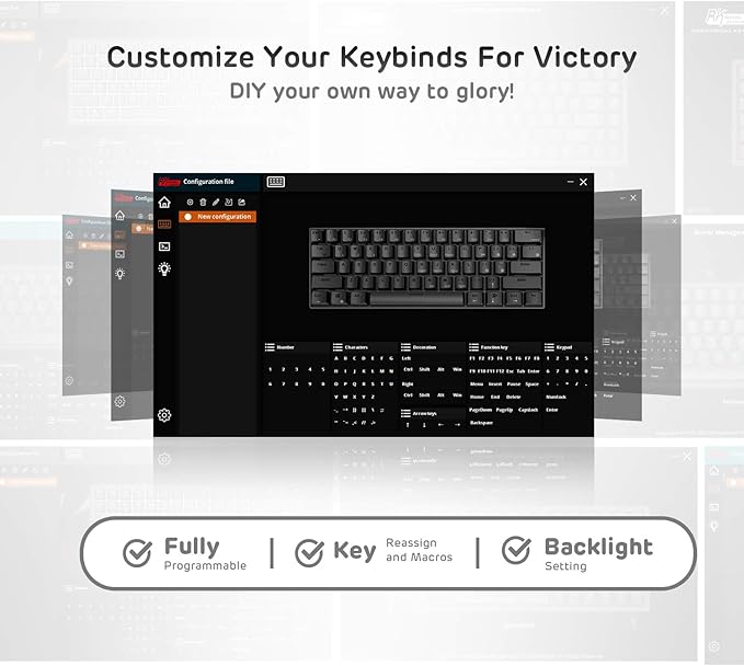 RK ROYAL KLUDGE RK61 Wireless 60% Mechanical Gaming Keyboard, Ultra-Compact 60 Keys Bluetooth Mechanical Keyboard with Programmable Software (Blue Switch, White)