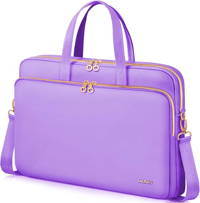Laptop Case Bag Women Men Computer Sleeve Compatible with MacBook/Dell/HP/Acer/ASUS, Waterproof Shoulder Carrying Briefcase, Purple, 17-17.3 Inch