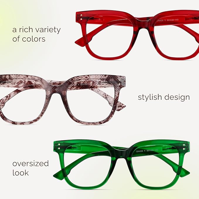 miyya Blue Light Glasses for Women & Men – Oversized UV & Blue Light Blocker Chunky Frames, Stylish Eyewear Accessories
