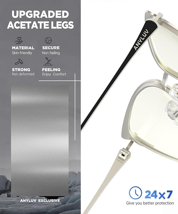 ANYLUV Blue Light Glasses for Woman Men, Womens Blue Light Blocking Glasses Computer Glasses Anti Eyestrain