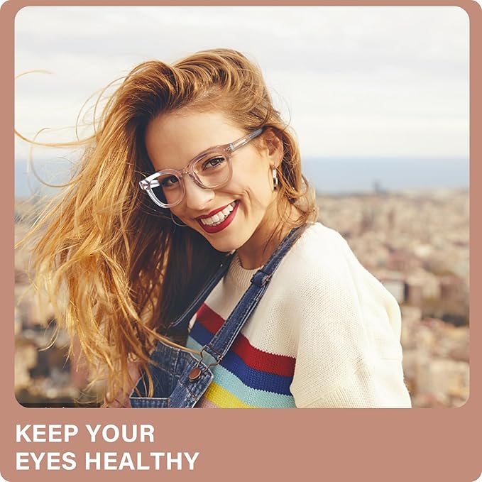 OPTOFENDY Oversized Blue Light Blocking Glasses for Women, Fashion Square Computer Eyeglasses