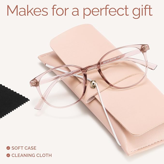 miyya Blue Light Blocking Glasses Women, Fashion Round Transparent Anti Blue Light Glasses with Anti Eyestrain & UV Glare