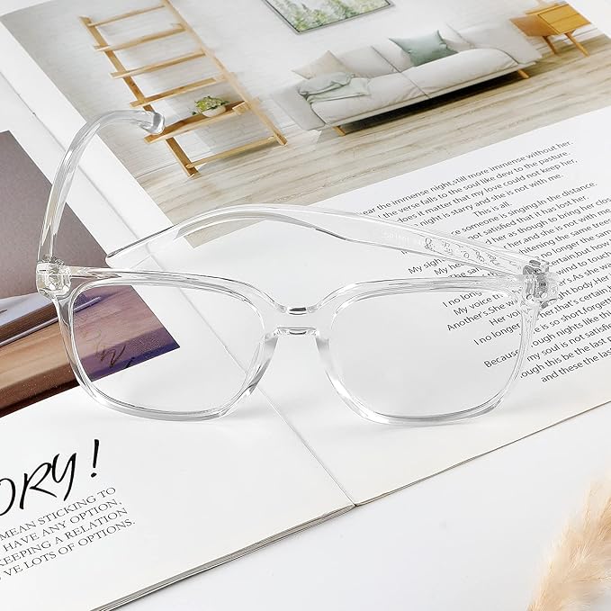 Oversized Square Blue Light Blocking Glasses for Women and Men - Gaming & Computer Anti-Fatigue