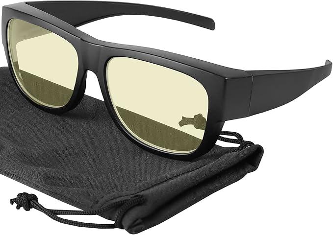 Yogo Vision Fit Over Blue Light Blocking Glasses and Computer Eyewear Wear Over Your Eyeglasses and Readers