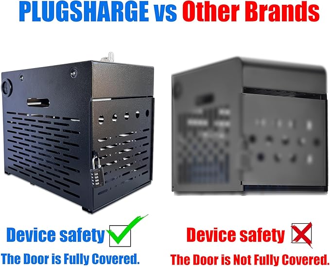 8-Device Tablet Charging Station, Lockable Steel Case Fits 14" Chromebooks, iPads, Laptops & Tablets, Secure Storage with 2 Keys, Ideal for Classrooms, Offices & Hospitals, Black