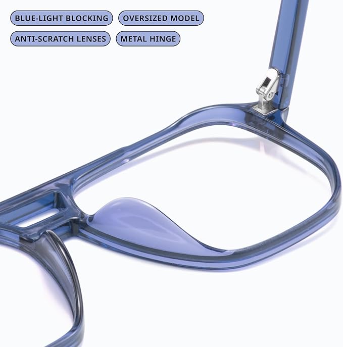 livho Retro Aviator Blue Light Blocking Glasses for Women Men with Soft Case, Trendy Rectangle Computer Eyeglasses