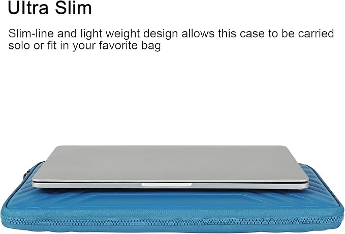 DOMISO 15.6 Inch Shockproof Waterproof Laptop Sleeve with Strap Lightweight Soft EVA Tablet Case for 15.6" Laptops/Apple/Lenovo IdeaPad/Acer Aspire E15 / HP Envy 15 / Dell, Blue
