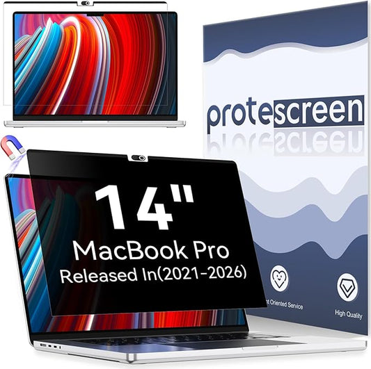 Magnetic Privacy Screen Protector Compatible With MacBook Pro 14 Inch (2021-2026, M1, M2, M3, M4, M5), Removable Anti Spy Blue Light Glare Shield, Laptop Privacy Filter for Mac Pro 14.2in