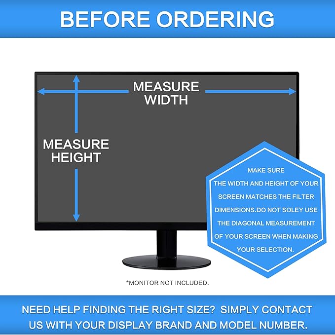 ZOEGAA 23.8 Inch Computer Privacy Screen Filter for 16:9 Widescreen Computer Monitor 20.75"x11.68", Computer Screen Privacy 23.8 inch and Anti Blue Light Anti Glare Protector