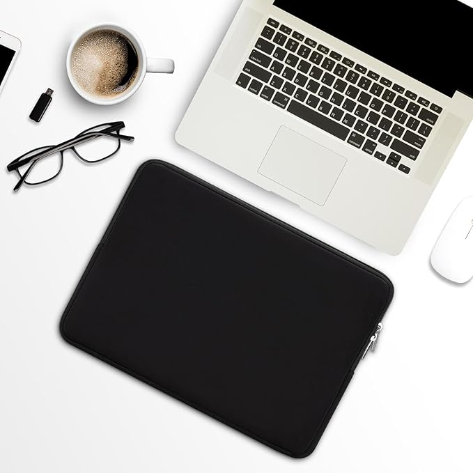 RAINYEAR 13 Inch Laptop Sleeve Compatible with 13.3" MacBook Air/Pro M1 M2 M3 M4 M5 A3449 A3240 A3113 A2681 A2338 Carrying Computer Bag Protective Cover Case (Black)