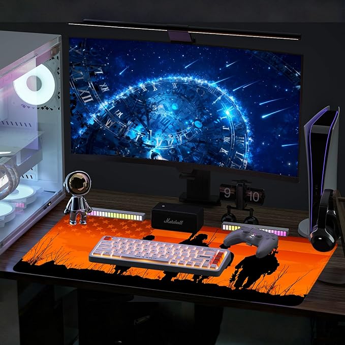 Mouse Pad, Large Anti-Slip with Stitched Edges Desk Mat Desktop Laptop Computer Desk Keyboard Mat,Table Protector Blotter Mat (Soldier, 35.4" x 15.7")