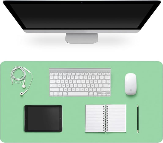 Leather Desk Pad Protector,Non-Slip Desk Pad,on-Slip PU Leather Large Mouse Pad,Easy Clean Desk Protecor Mat,Writing Pad for Office Work/Home/Decor(Turquoise, 31.5" x 15.7")