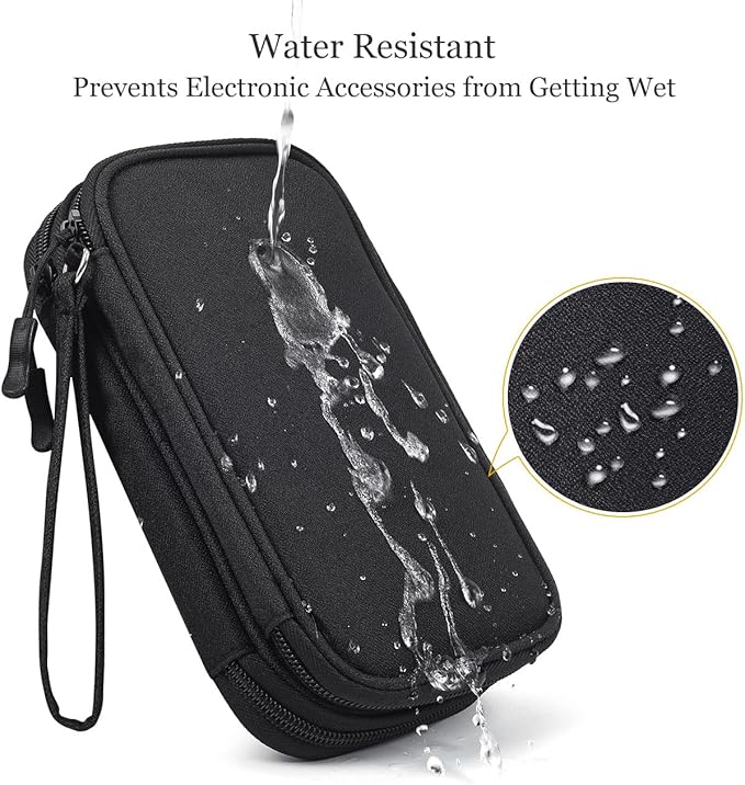 Electronics Accessories Organizer Bag, Portable Tech Gear Phone Accessories Storage Carrying Travel Case Bag for Charger USB Cables SD Memory Cards Earphone Flash Hard Drive – Black