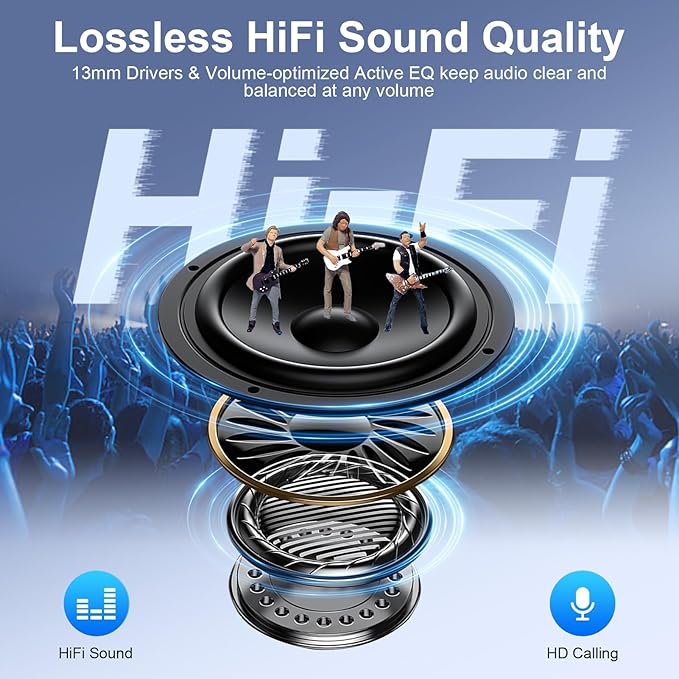 Wireless Earbuds for Samsung Galaxy S26 S25 Ultra, Bluetooth 5.3 Headphones Bass Stereo Noise Canceling Ear Buds with Mic LED Display, IPX7 Waterproof in Ear Earphones for Phone Laptop Sports Workout