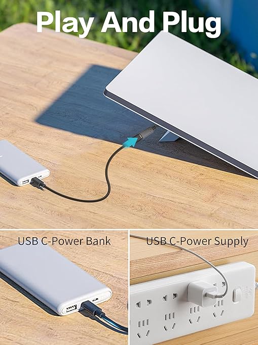 YACSEJAO USB C to DC Cable for Starlink Mini 10CM/3.9Inch USB Type C Famele to DC Extension Cord Compatible with 65W Power Bank/Charger Block