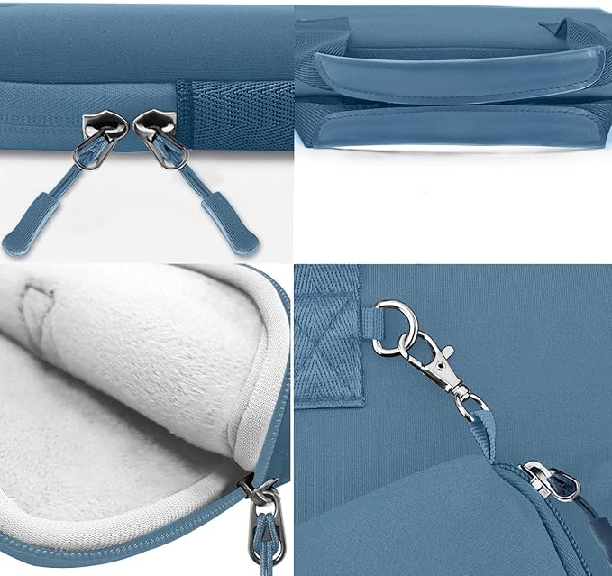 Hseok Laptop Sleeve 14 inch Case with Small Case, Compatible with MacBook Neo 14, MacBook Pro 14 M5/M4/M3/M2/M1, XPS 14 and Most 14 inch Notebooks, Neoprene Computer Handbag,Haze blue