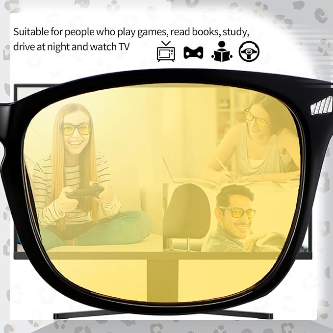 Polarized Sunglasses for Women Men, Night Driving Glasses Anti Glare Yellow Lens UV 400 for Day Night Use