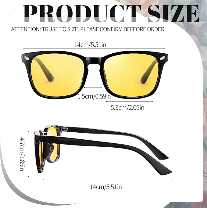 Polarized Sunglasses for Women Men, Night Driving Glasses Anti Glare Yellow Lens UV 400 for Day Night Use