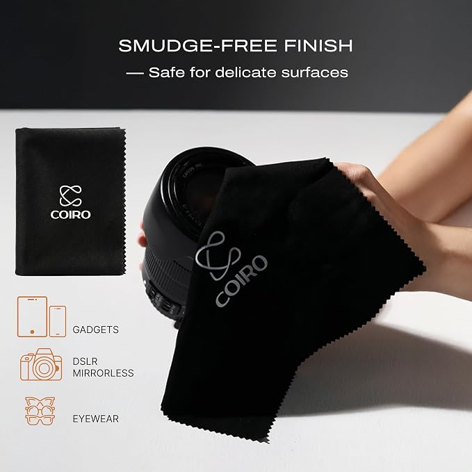 C Coiro Camera Lens Cleaning Kit 3in 1?€? Lens Cleaner Spray 100ml, Soft Brush & Microfiber Cloth ?€? DSLR, Mirrorless Camera Cleaner Compatible for Canon, Nikon, Sony - Image 5